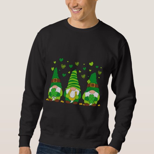 Sweatshirt St. Patrick's Day Girl Gnomes with Bows and Clover (Devant)