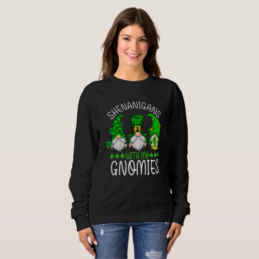 Sweatshirt St Patricks Day Gnome Let Shenanigans Begin Shamro (Devant entier)