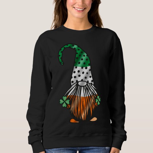 Sweatshirt St Patrick's Day Gnome Long Legge Gnomes Irish Gr (Devant)