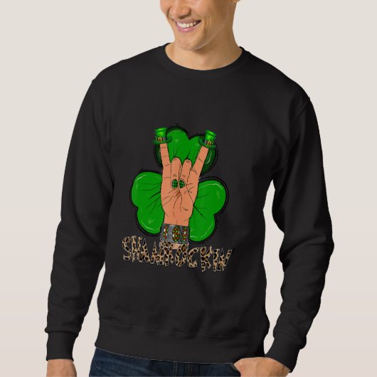 Sweatshirt St. Patrick's Day Happy Go Lucky Green Shamrock Ir (Devant)