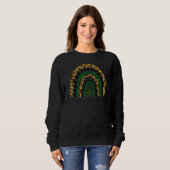 Sweatshirt St Patrick's Day Happy Go Lucky Rainbow Léopard Pr (Devant entier)