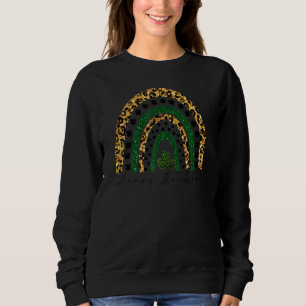 Sweatshirt St Patrick's Day Happy Go Lucky Rainbow Léopard Pr