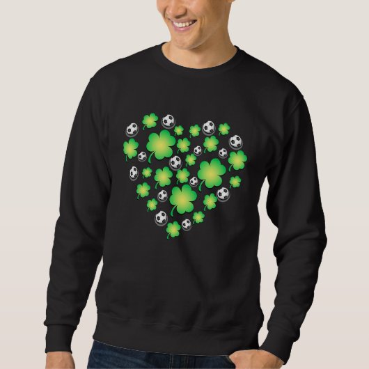 Sweatshirt St Patricks day Heart made of c and soccer balls (Devant)