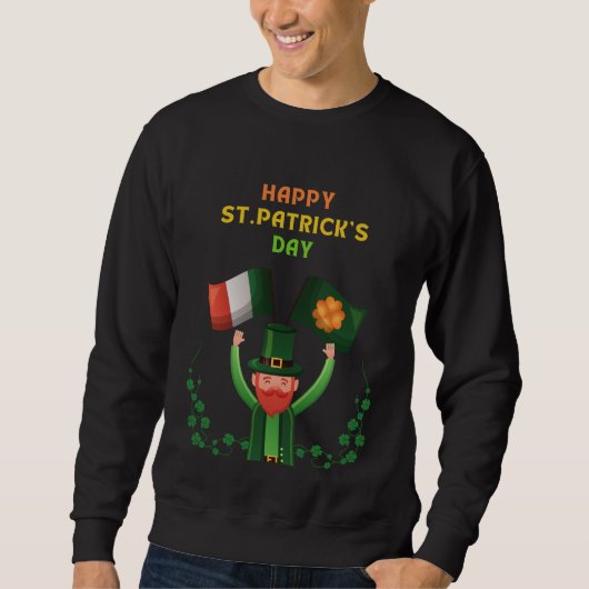 Sweatshirt St. Patricks Day Irlandais - Lucky Irish Shamrock (Devant)