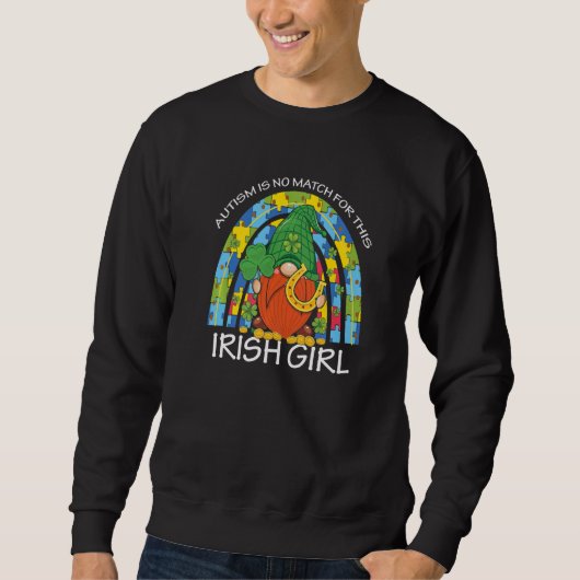 Sweatshirt St Patricks Day Leaf C Blue Leprechaun Autism Awar (Devant)