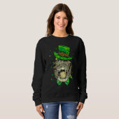 Sweatshirt St Patrick's Day Leprechaun Crocodile Gators Shamr (Devant entier)