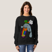 Sweatshirt St Patrick's Day Manatee Leprechaun Cute  Boys Gir (Devant entier)