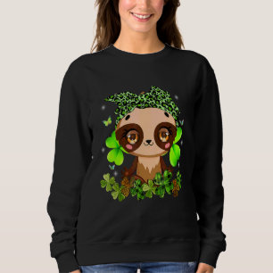 Sweatshirt St Patrick's Day mignonne Sloth Kids Green Shamroc