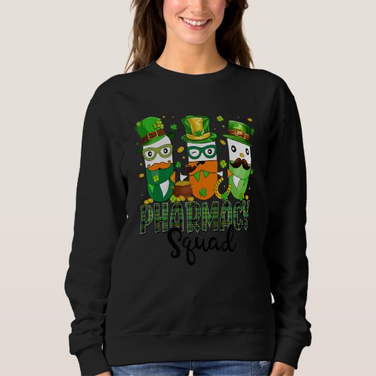 Sweatshirt St Patrick's Day Pharmacy Squad Matching Pharmacis (Devant)
