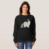 Sweatshirt St Patrick's Day Rainbow Dog Coton de Tulear (Devant entier)