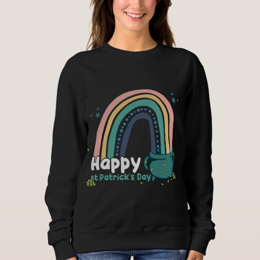 Sweatshirt St.Patricks Day Rainbow Lucky Shamrocks et pot de (Devant)