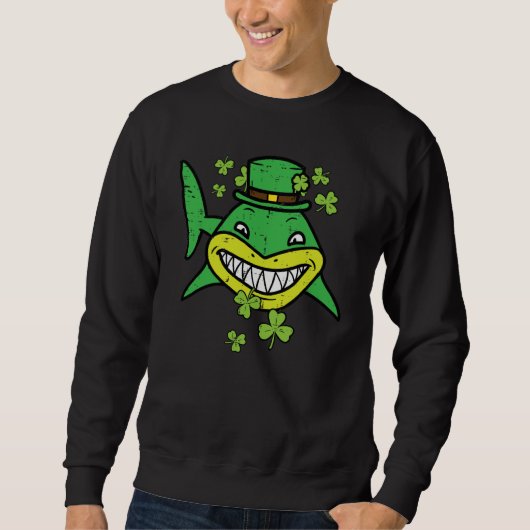 Sweatshirt St Patricks Day Shark Saint Paddys Pattys Irish Me (Devant)
