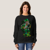 Sweatshirt St Patrick's Day Skeleton Drinking Beer C Pot Of G (Devant entier)