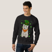 Sweatshirt St Patricks Day West Highland White Terrier Shamro (Devant entier)
