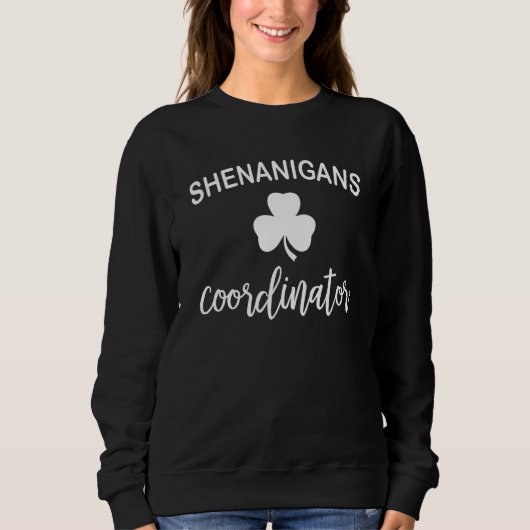 Sweatshirt St Patricks Day Womens Tops Shamrock Shenanigans C (Devant)