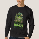 Sweatshirt St Patrick's Wee Bit Irish Cute Frog With Hat & Sh (Devant)