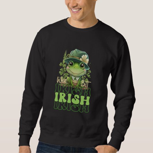 Sweatshirt St Patrick's Wee Bit Irish Cute Frog With Hat & Sh (Devant)