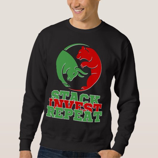 Sweatshirt Stack Invest Repeat™ Quiet Power Bulls & Bears (Devant)