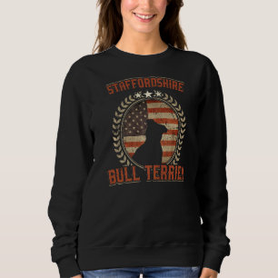 Sweatshirt Staffordshire Bull Terrier Drapeau américain Usa