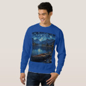 Sweatshirt "Starlit Drift : Pêcher sous le Cosmos (Devant entier)