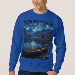 Sweatshirt "Starlit Drift : Pêcher sous le Cosmos