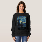 Sweatshirt Starry Night Cat, Van Gogh Amoureux de les chats C (Devant entier)