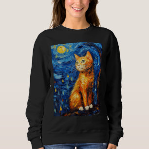 Sweatshirt Starry Night Cat, Van Gogh Cat, Amoureux des chats