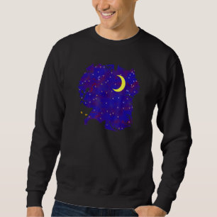 Sweatshirt Starry Sky A Cat And Moon - Sweet Dreams Good
