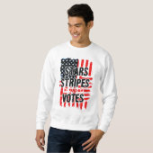 Sweatshirt Stars, Stripes et Votes avec drapeau américain (Devant entier)