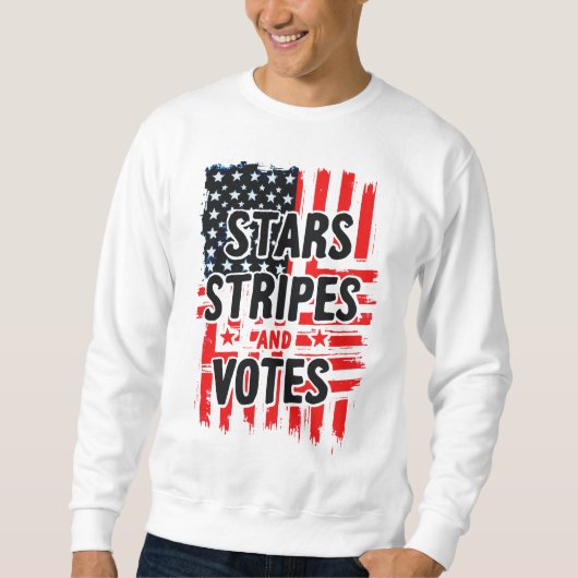 Sweatshirt Stars, Stripes et Votes avec drapeau américain (Devant)