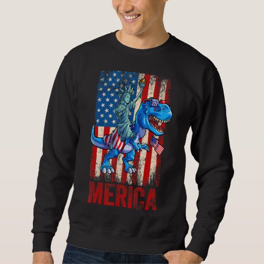 Sweatshirt Statue De La Liberté 4 juillet Dino Boys Hommes Am (Devant)