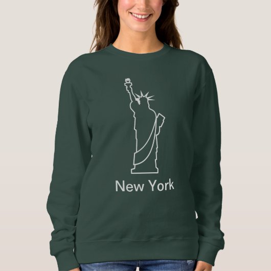 Sweatshirt Statue de la Liberté de New York Blanc moderne (Devant)