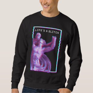 Sweatshirt Statue grecque antique Glitch Vaporwave esthétiqu