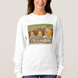 Sweatshirt Statues de Bouddhas assis Ayutthaya, Thaïlande