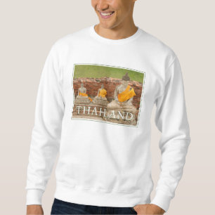 Sweatshirt Statues de Bouddhas assis Ayutthaya, Thaïlande