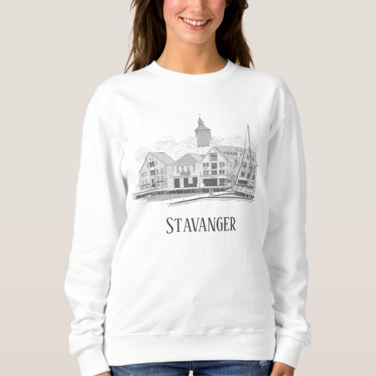 Sweatshirt Stavanger Norvège Beau Streetscape Dessin Swe (Devant)