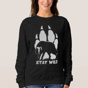 Sweatshirt Stay Wild - Wolf silhouette et empreinte