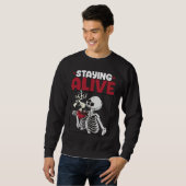 Sweatshirt Staying Alive Scary Skeleton Women  Pirates Party (Devant entier)
