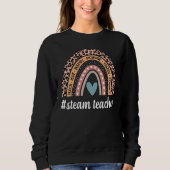Sweatshirt Steam Teacher Rainbow Leopard Science Technology T (Devant)