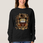 Sweatshirt Steampunk fox with cylinder hat look (Devant)