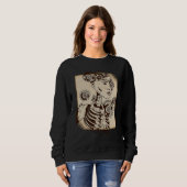 Sweatshirt Steampunk vintage skeleton scary face (Devant entier)