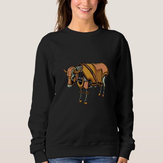 Sweatshirt Steampunk vintage vache taureau effrayant (Devant)