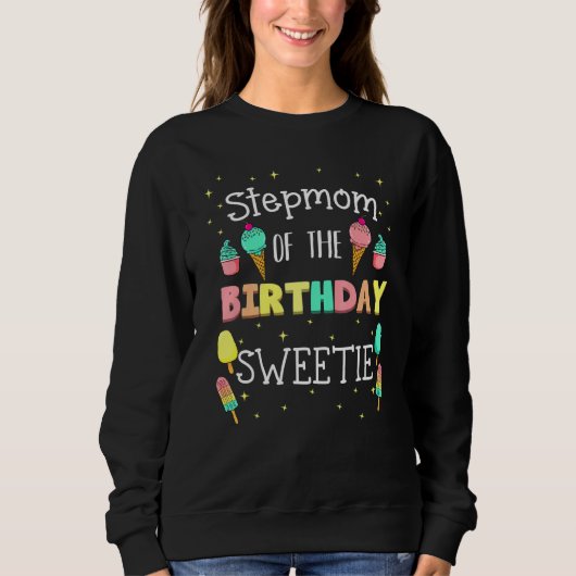 Sweatshirt Stepmamie De L'Anniversaire Sweetie Glace Party St (Devant)