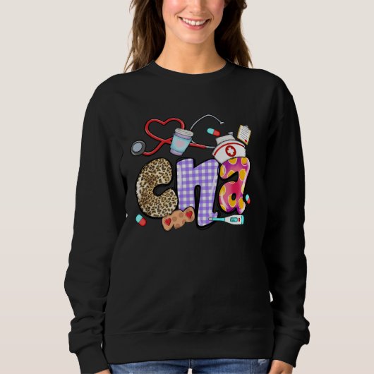 Sweatshirt Stéthoscope CNA Léopard CNA Vie (Devant)