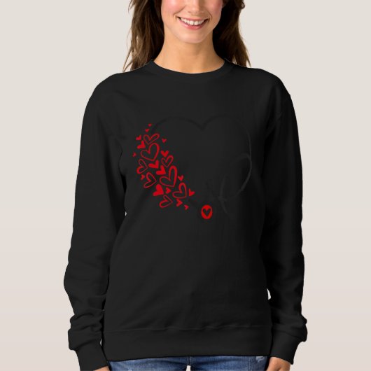 Sweatshirt Stethoscope Heart Nurse Happy Valentines Day (Devant)