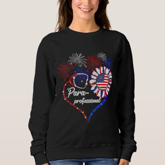 Sweatshirt Stethoscope Paraprofessionnel Feu de Feu Tournesol (Devant)