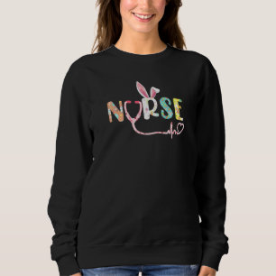 Sweatshirt Stethoscope Scrub Nurse Life Pâques Jour Mignonne