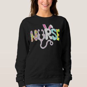Sweatshirt Stethoscope Scrub Nurse Life Pâques Jour Mignonne