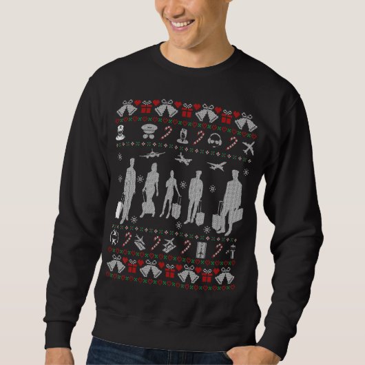 Sweatshirt Stewardesht Ugly Christmas Sweater (Devant)