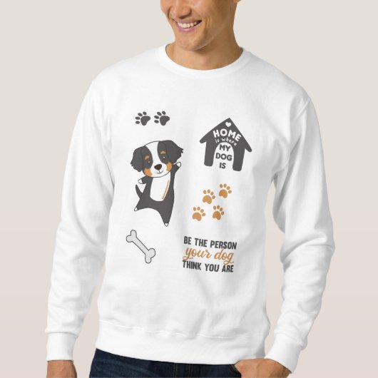Sweatshirt Stick de chien mignon Set Bernese Mountain (Devant)
